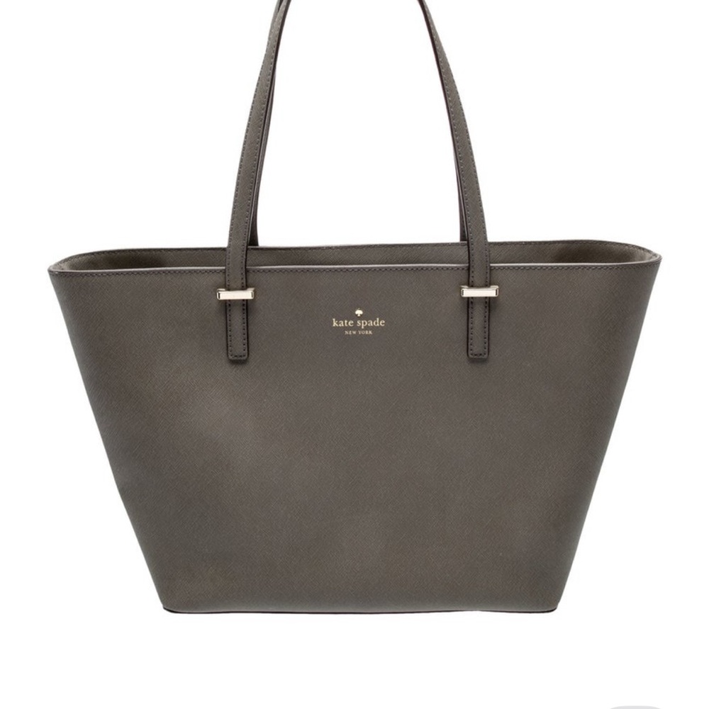 kate spade Olive Gray Saffiano Leather Tote - Picture 8 of 8